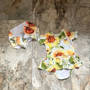 Gigi and Max sunflower dress and biggie bow
